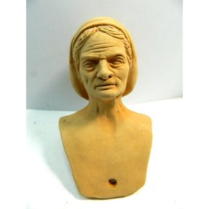 Testa in terracotta per statuine mis.cm. 30/35  La procidana