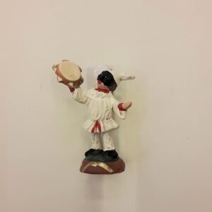 Statuina in terracotta cm.4 Pulcinella con tamburello