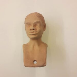 Testa in terracotta per statuine mis.cm. 20/25 Re magio africano cod. A1