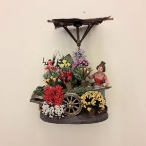 Carretto per statuine del cm.7  Venditrice di fiori
