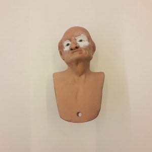 Testa in terracotta con occhi in vetro per statuine mis.cm.30/35 Uomo cod. C