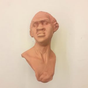 Testa in terracotta per statuine mis. cm. 30/35  Re magio africano  Cod. F A