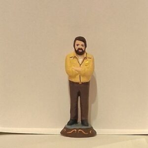 Statuina in terracotta decorata H cm.14 circa attore -Bud Spencer- Lo sceriffo